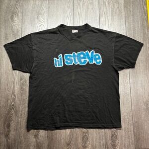 Vintage Hi Steve Car Stereo One 1990s Black Shirt Faded Large Rare
